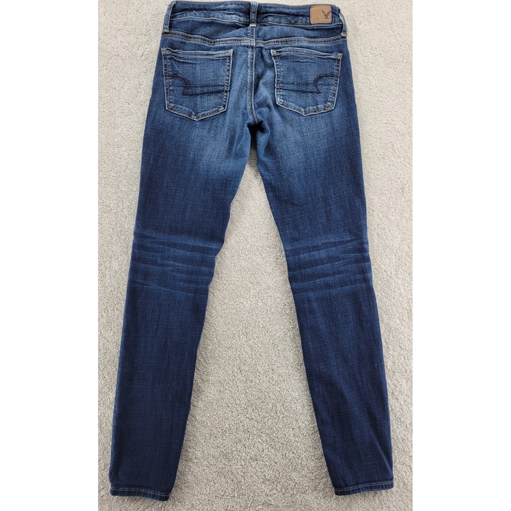 American Eagle Women's Jeggings Size 2 Regular Super Stretch 5 Pocket Whiskered - Picture 2 of 8